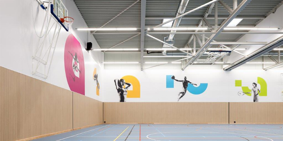 Print Acoustics Realisatie – Type M L Line – Sportzaal Artevelde Hogeschool  Campus Gent Watersportbaan
